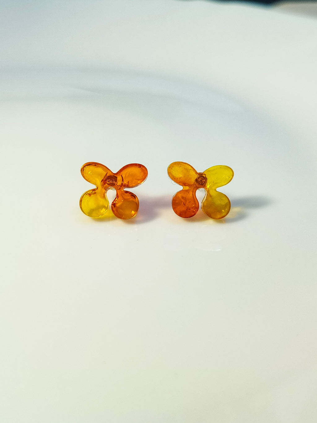 Yellow–Orange Resin Flower Studs
