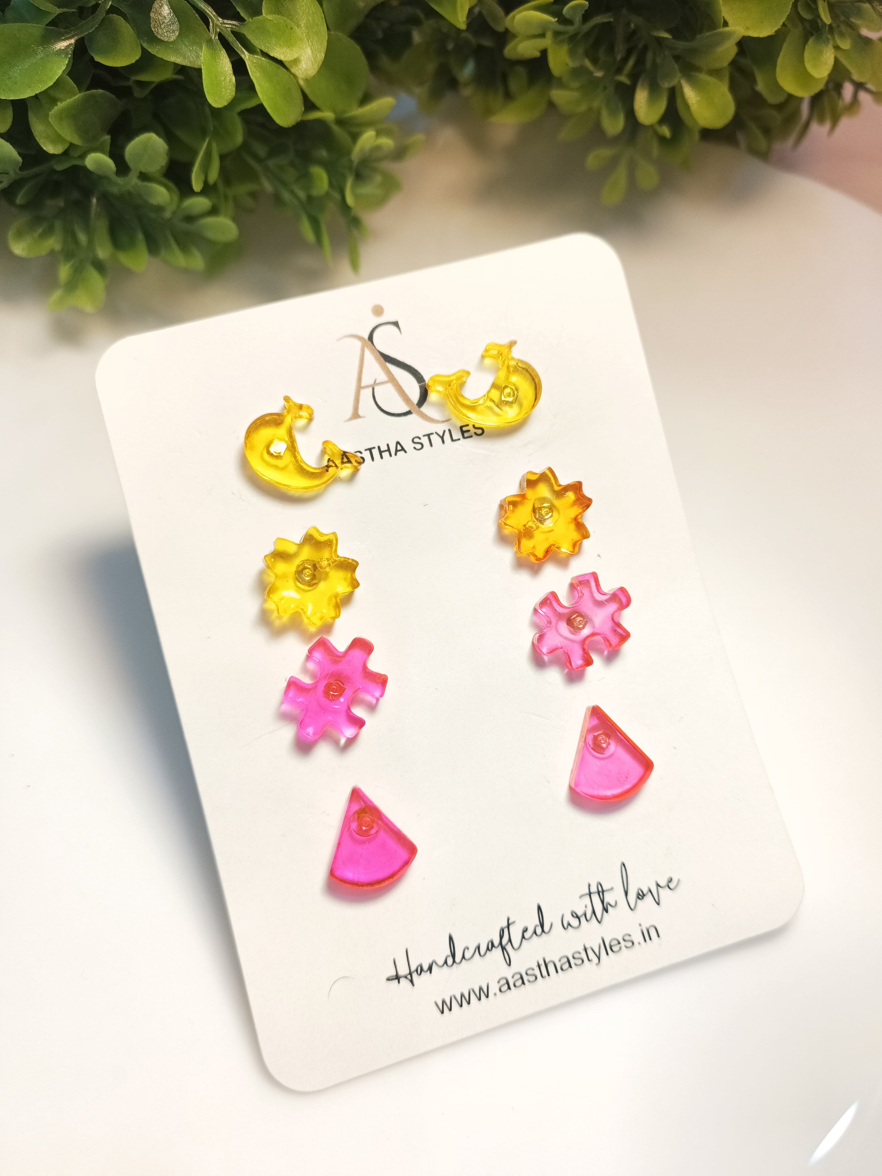 Sun & Moon Resin Stud Set