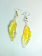Yellow Leaf Resin Earrings