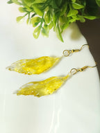 Yellow Leaf Resin Earrings